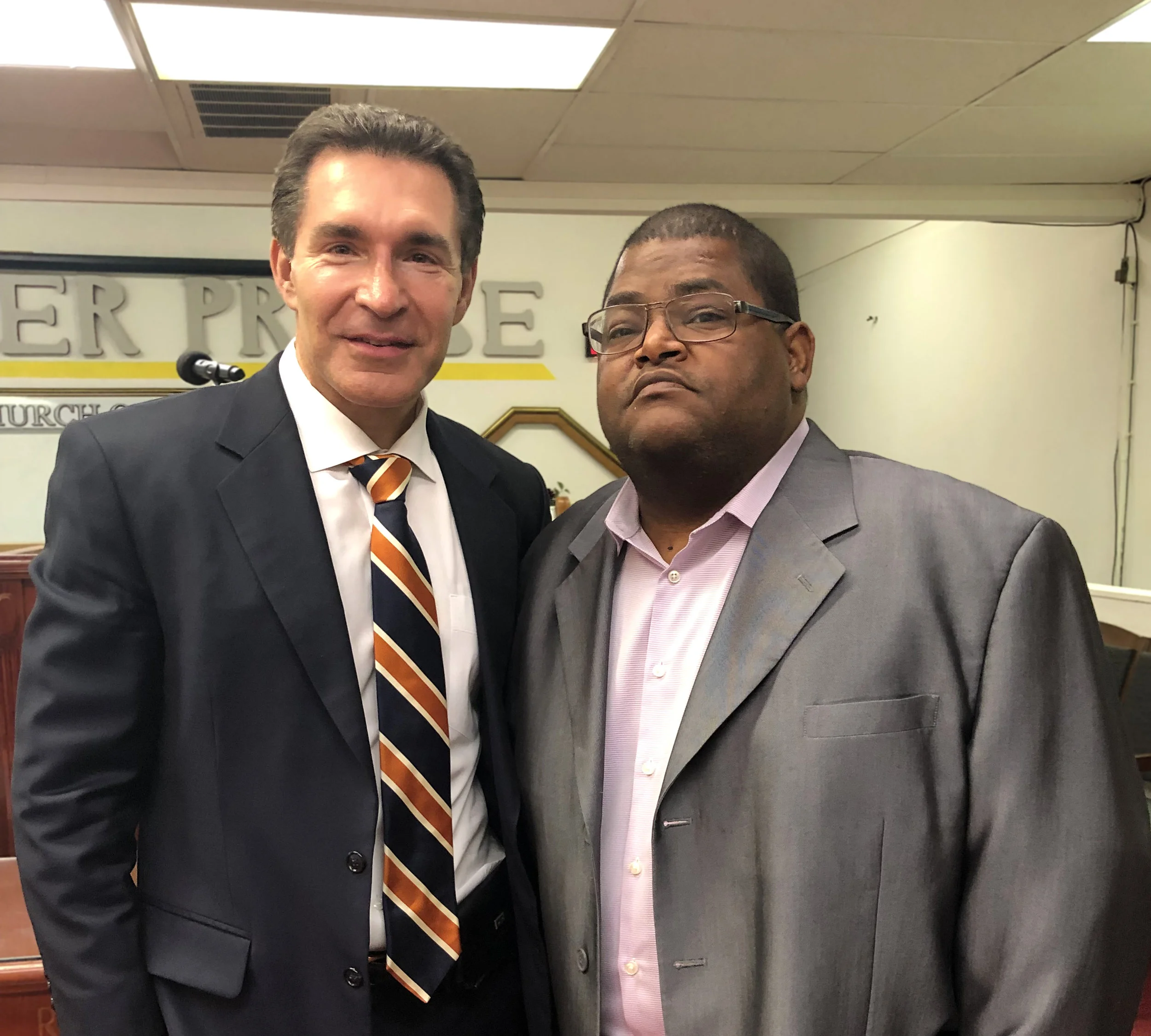 Tony with Pastor* Joseph Smith Title listed for identification purposes only