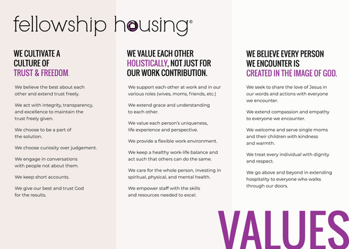 Core Values — Fellowship Housing