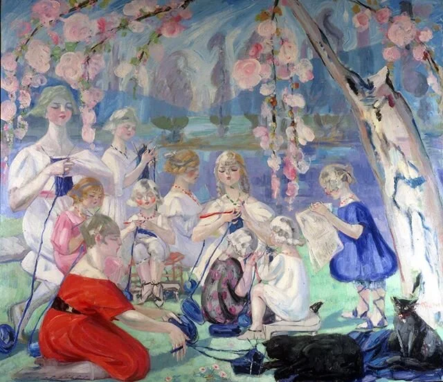 We hope everyone is staying safe in these uncertain times. Here&rsquo;s an idea to use your time 😉 #JacquelineMarval, Les Tricoteuses (1915)