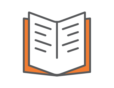 A simple drawing of an open book