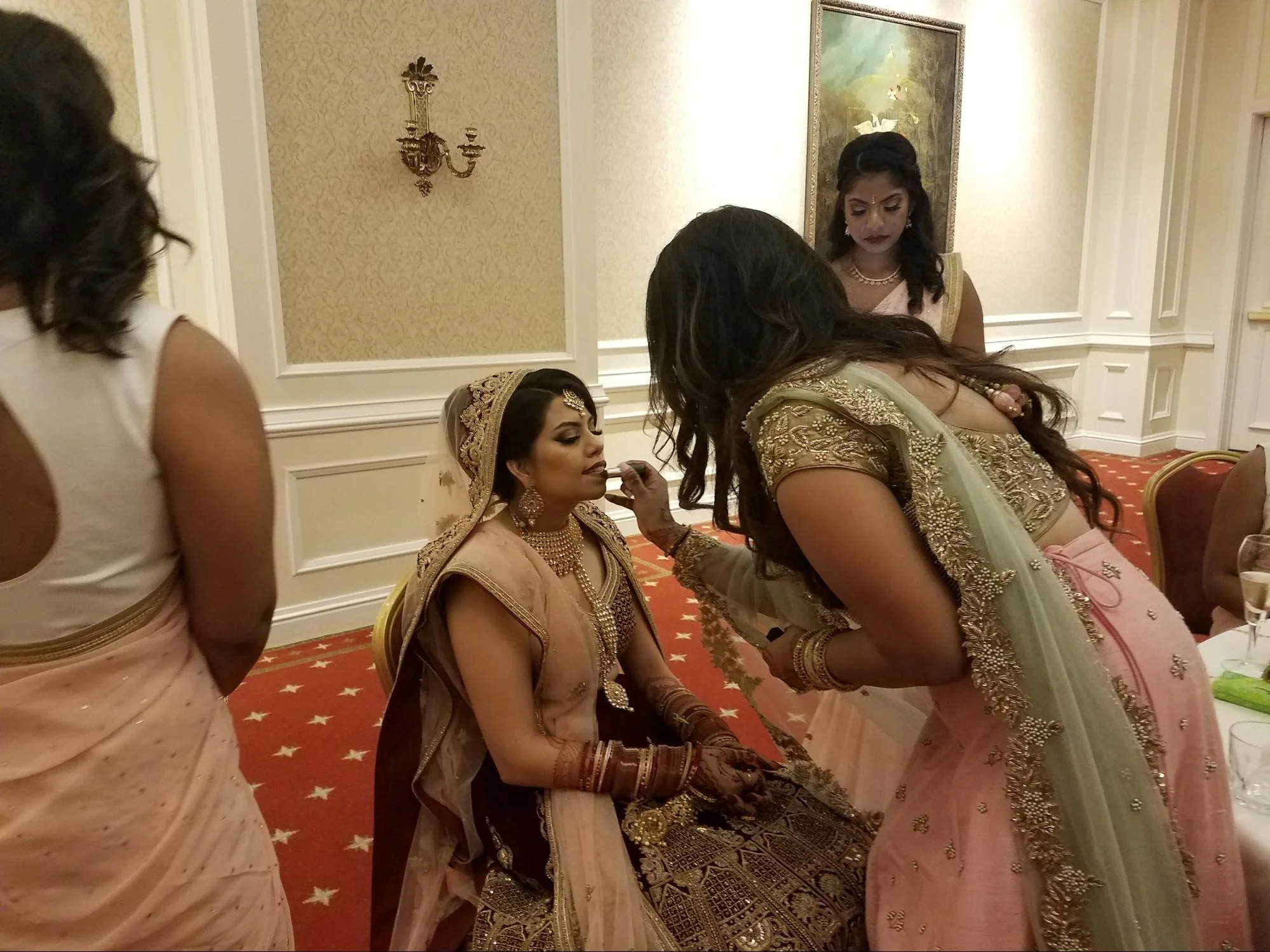 Lipstick touch-ups for the Bride
