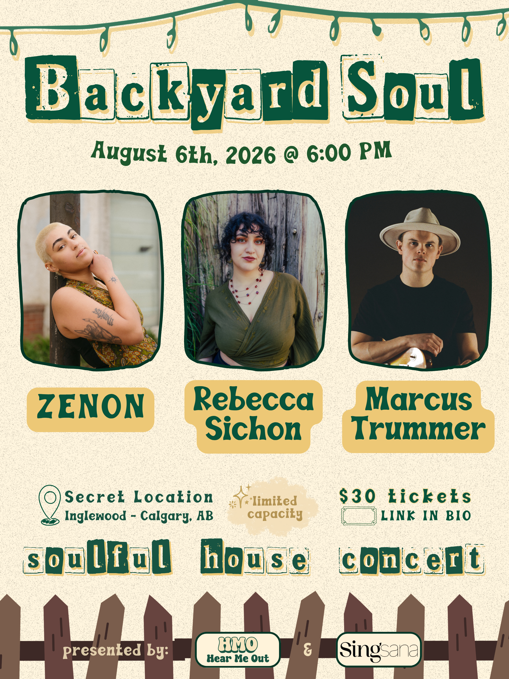 Calgary - ZENON Hear Me Out House Concert: Backyard Soul 
