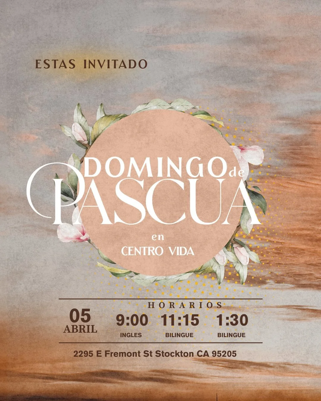 ✨ Est&aacute;s invitado a celebrar el Domingo de Pascua con nosotros en Centro Vida ✨

Este domingo 5 de abril te invitamos a un servicio especial de Pascua donde celebraremos la resurrecci&oacute;n de Jes&uacute;s. Tendremos un drama especial que no