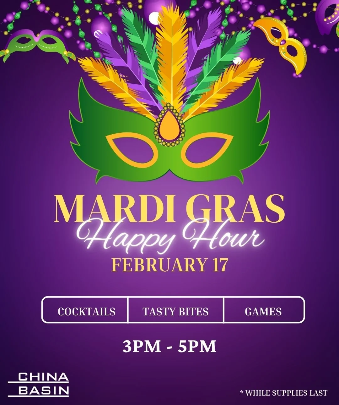 Mardi Gras Happy Hour!
