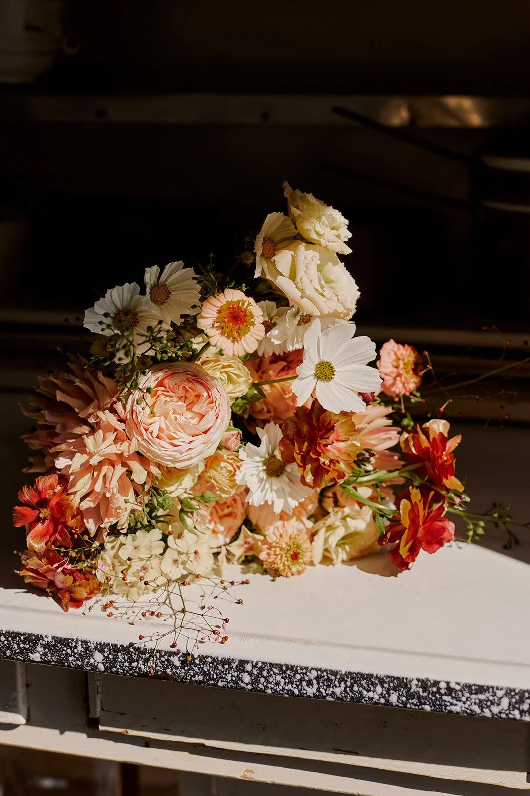 Bouquet of flowers in sunlight