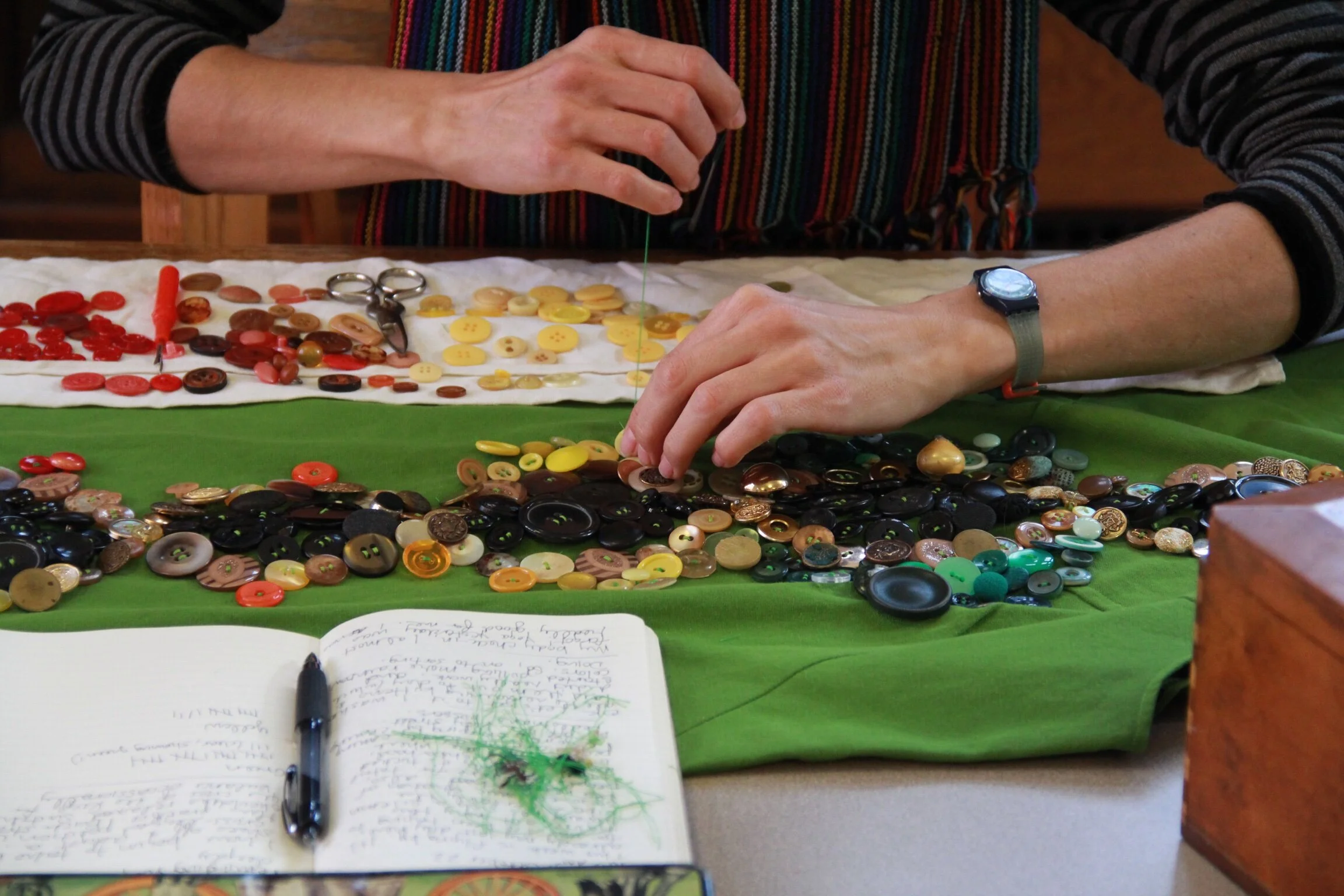 Artist in process at Hosmer Library; Photo credit: Anthony Chapin