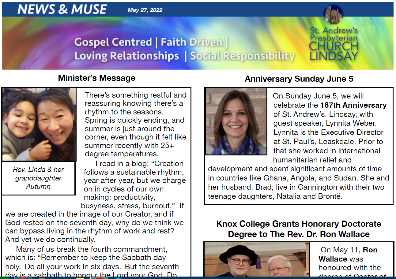 May 27, 2022 Newsletter