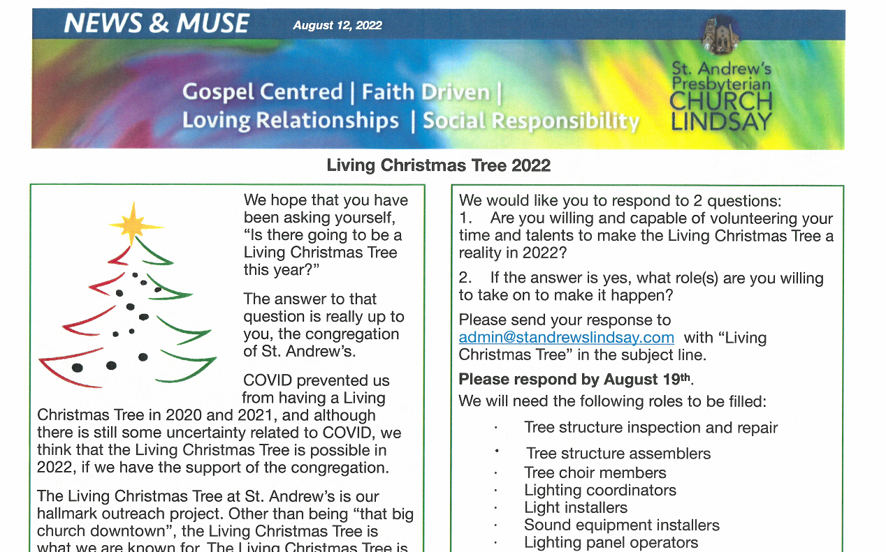 August 12, 2022 Newsletter