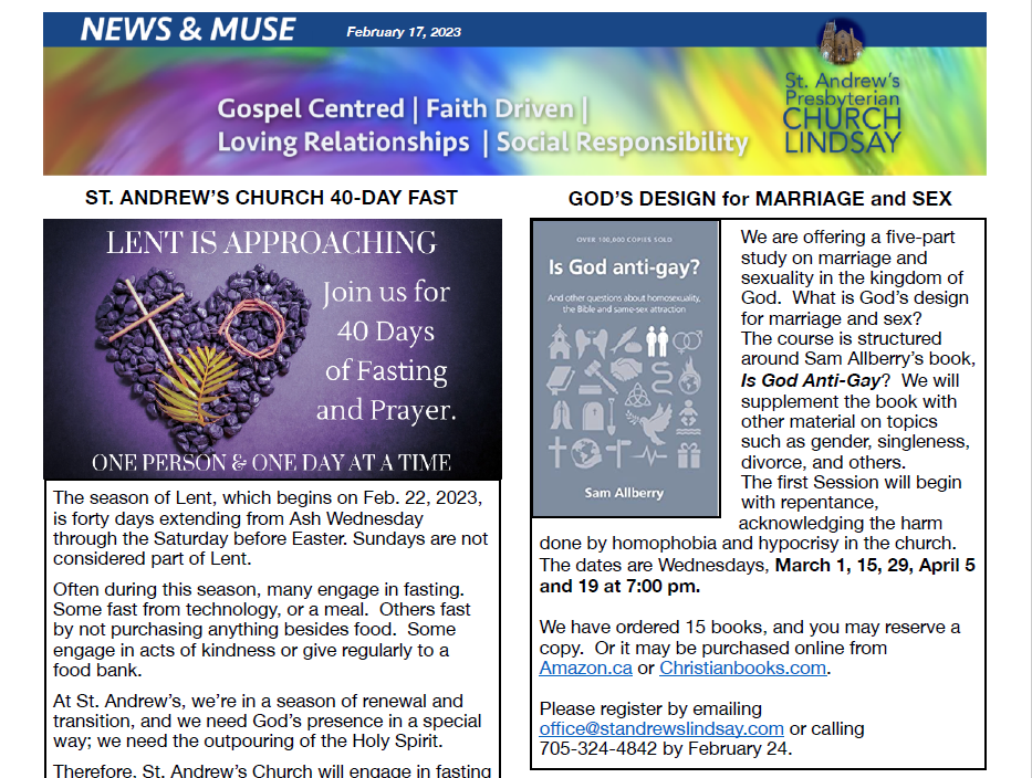 February 17, 2023 Newsletter