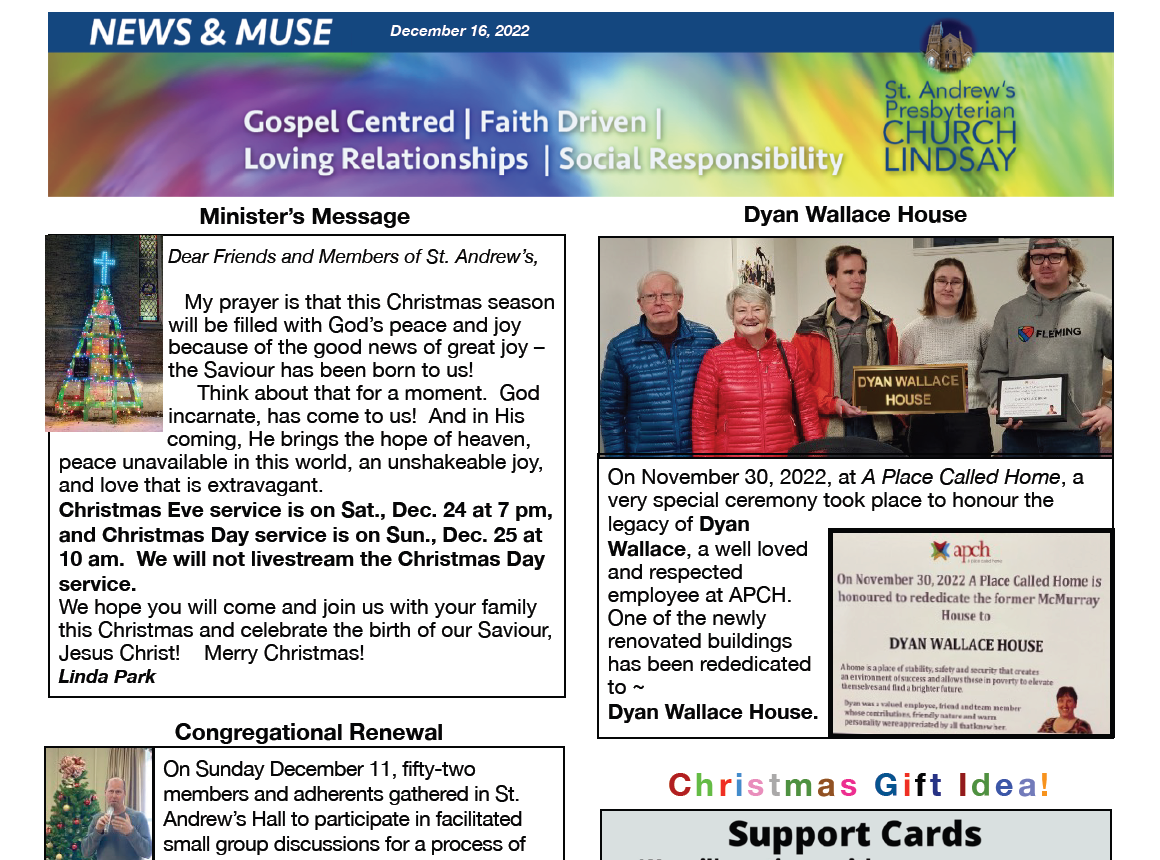 December 16, 2022 Newsletter