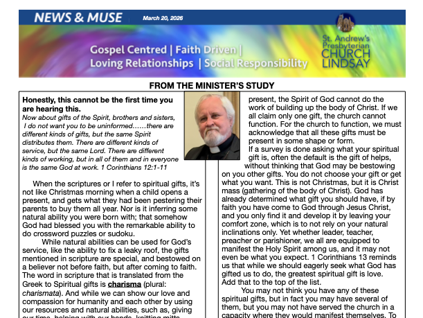 March 20, 2026 Newsletter