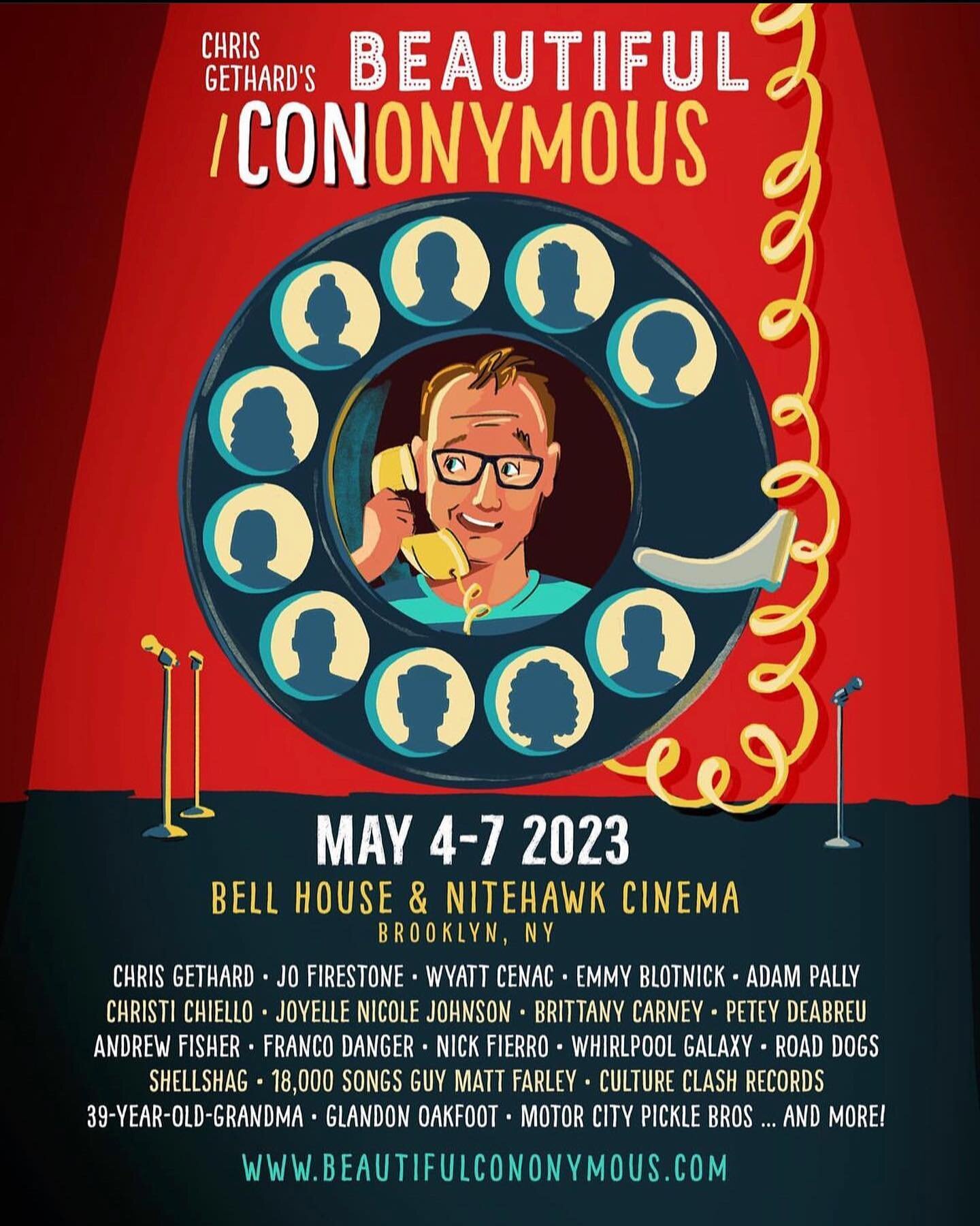 @beautifulcononymous with @chrisgeth and a million other funny people kicks off TONIGHT with shows running all weekend at @bellhouseny and @nitehawkcinema 
Link in bio for tickets and details and whatnot and LET&rsquo;S GO!!!