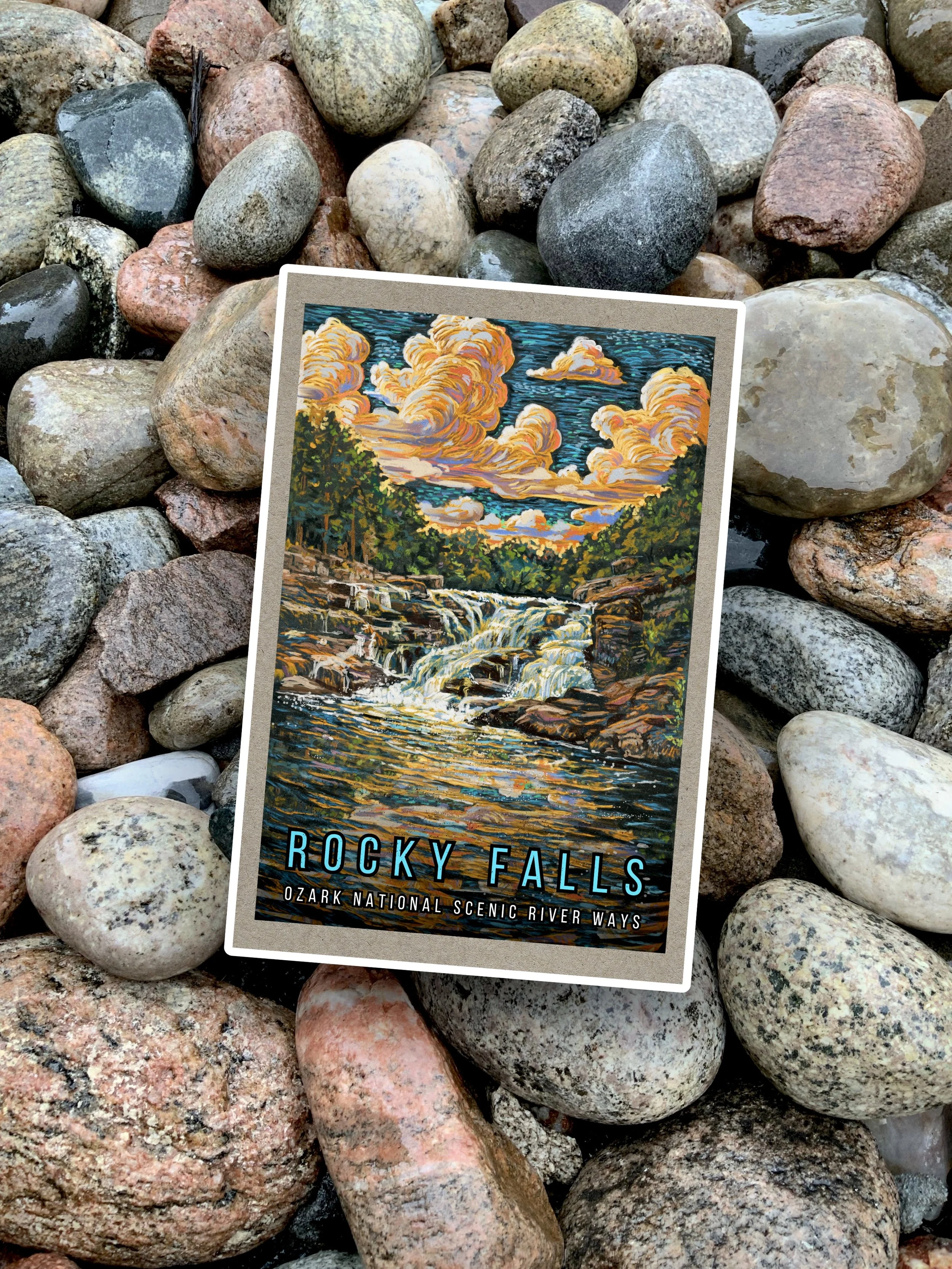 Rocky Falls Big Vinyl Sticker