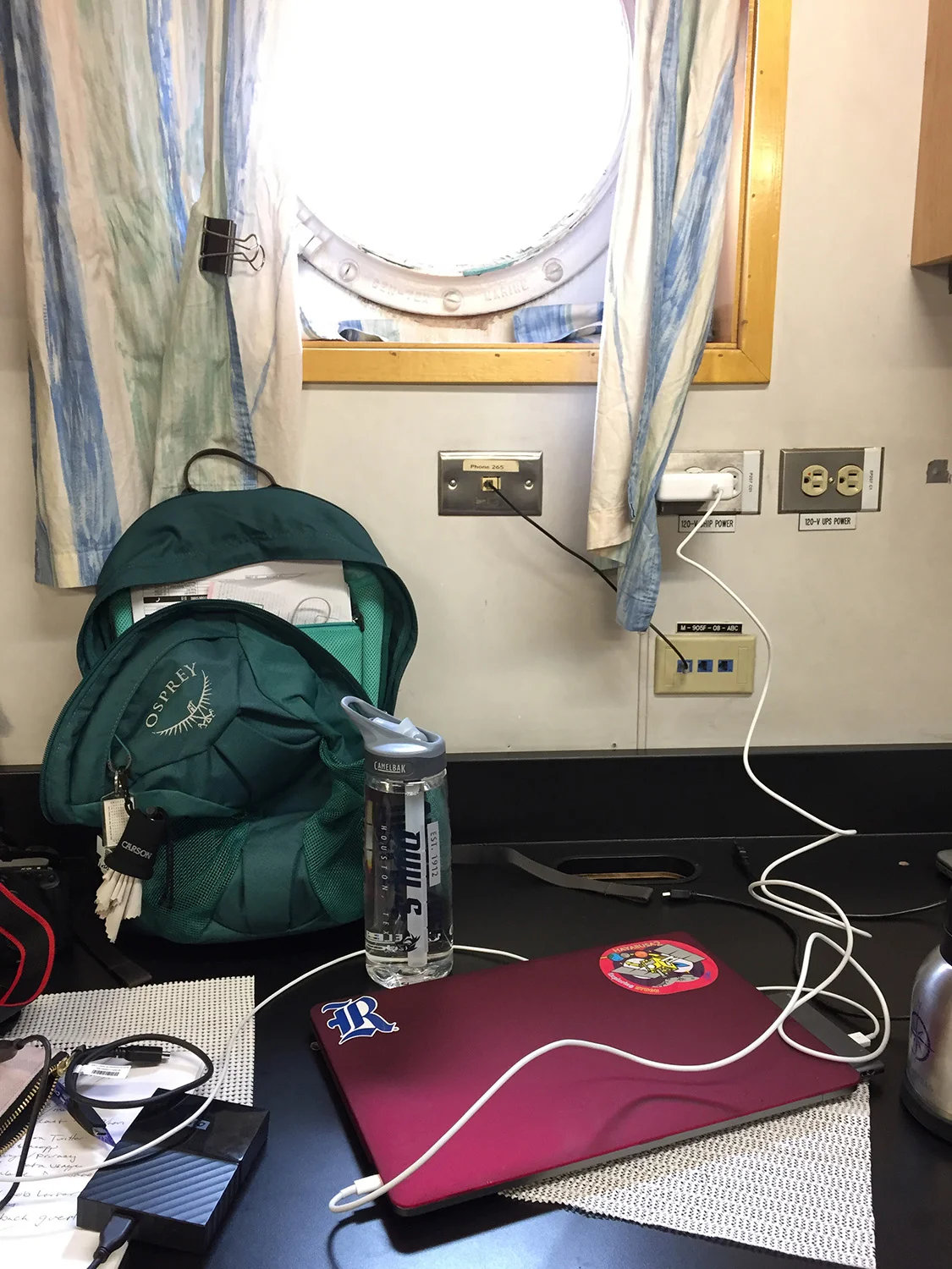 Rice University’s EEPS staff Linda Welzenbach’s office (a room with a view!!) on board #NBP1902.