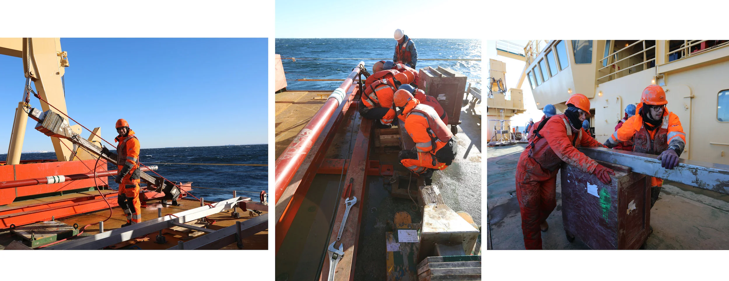 Pictured Left to Right: James Kirkham; Marine Technician Jack Greenberg and the THOR team; Kelly Hogan and James Kirkham and the THOR team.