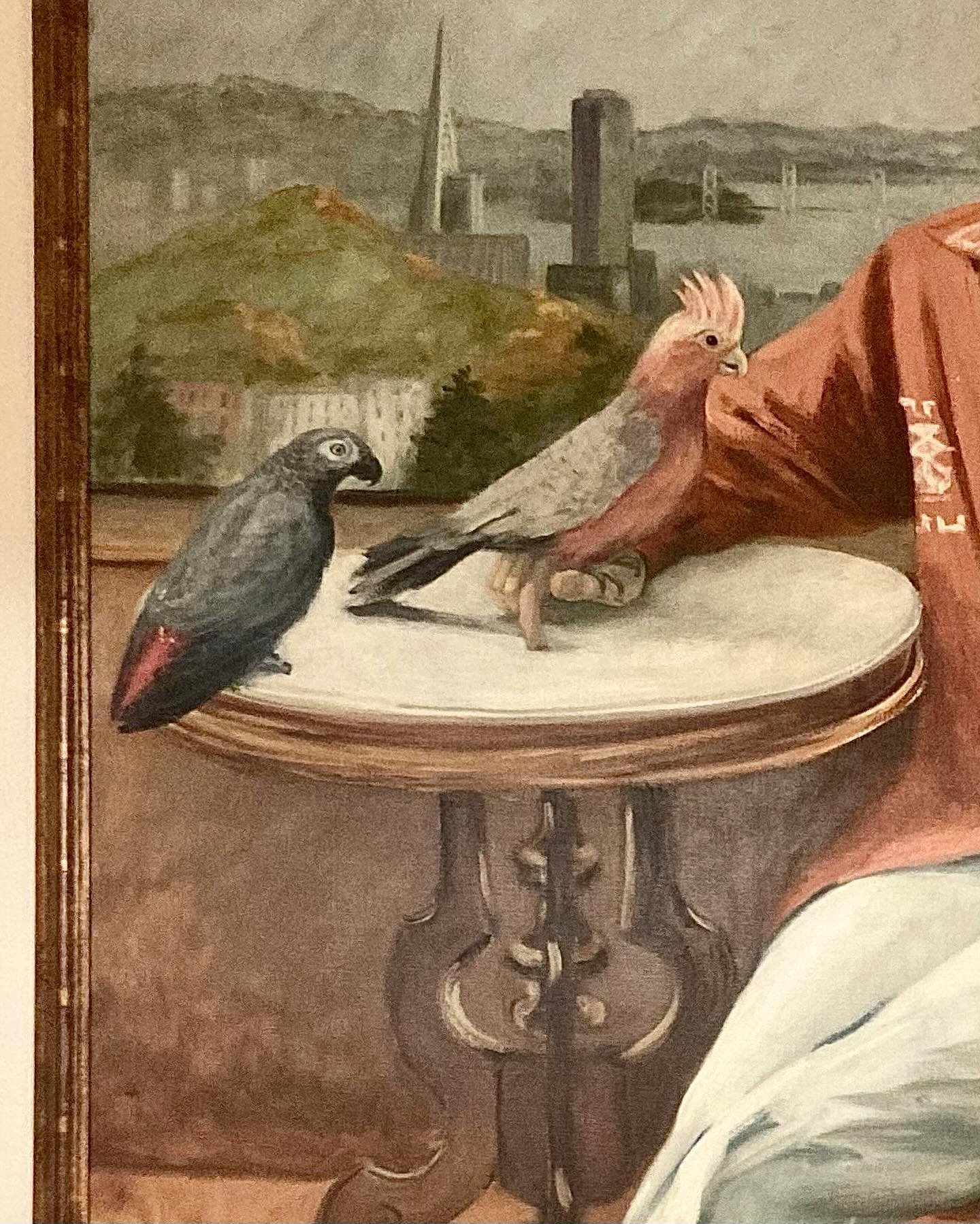 I stop by this hallway painting on every doctor visit &hellip; favorite detail from a portrait of Dr. Frances Torrey, Chief of Dermatology at UC San Francisco 1947-54 &hellip; someone I would have liked to meet.