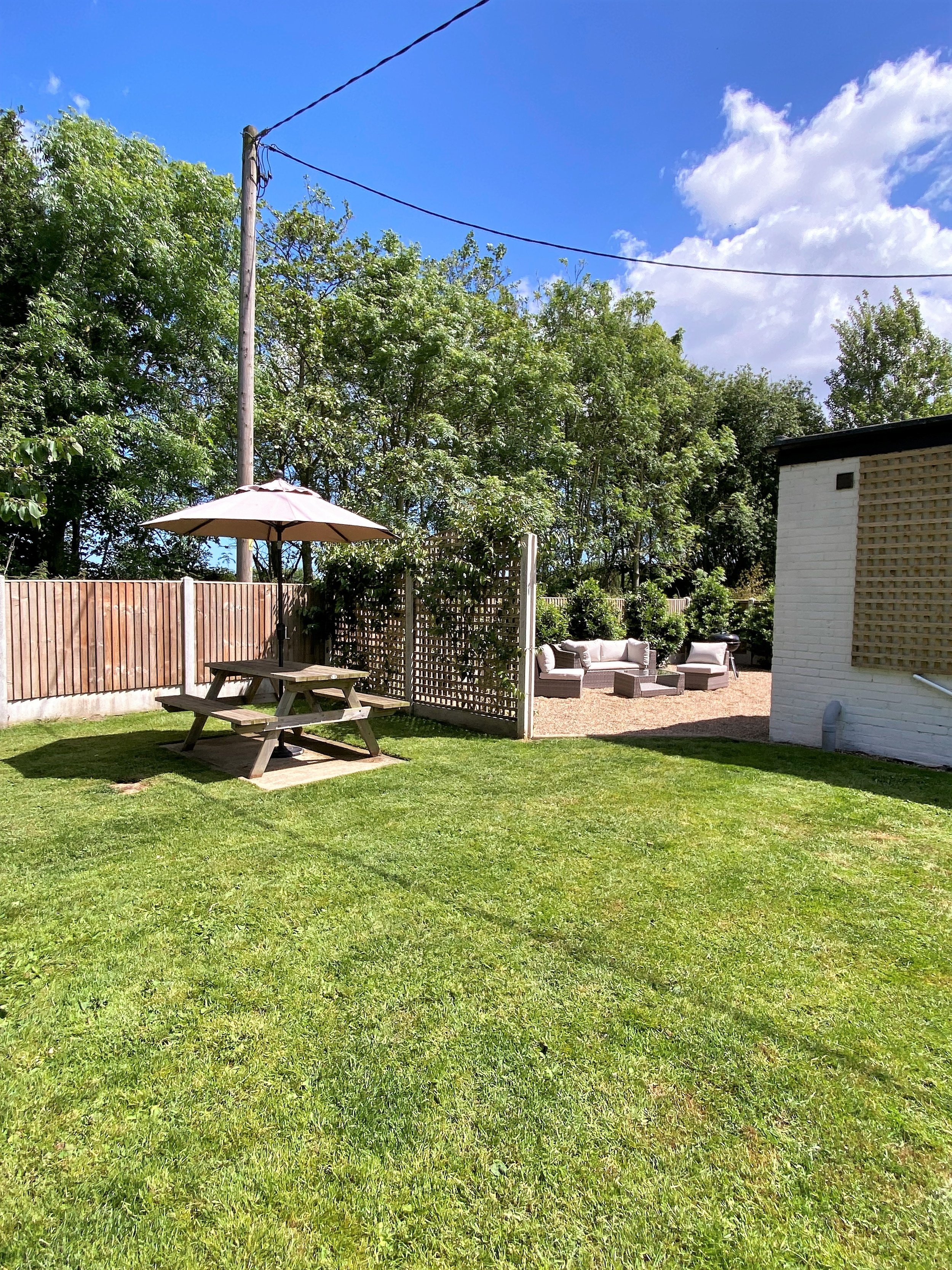 Private Enclosed Garden at East Cottage, Walnut Farm Waxham