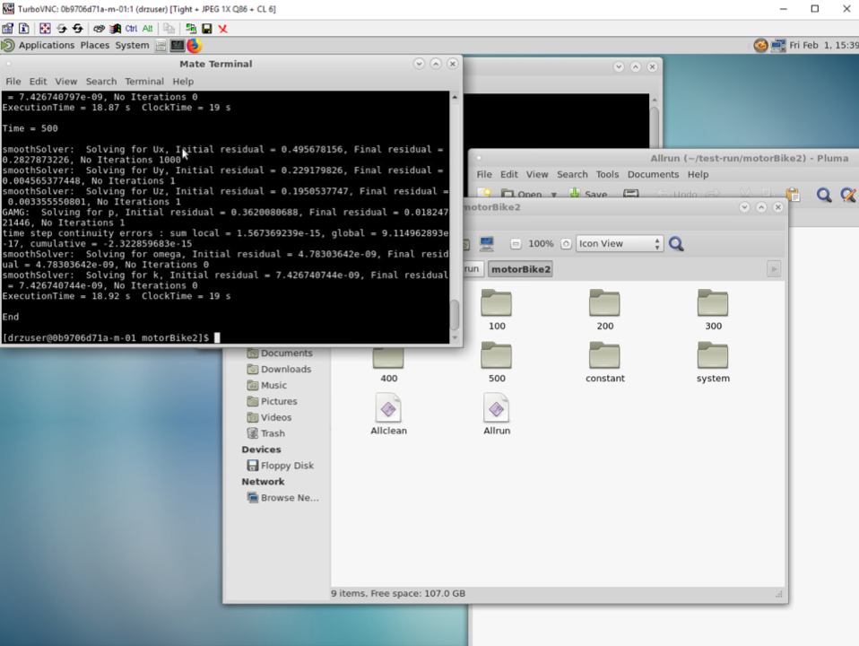 Remote desktop view of the master node.