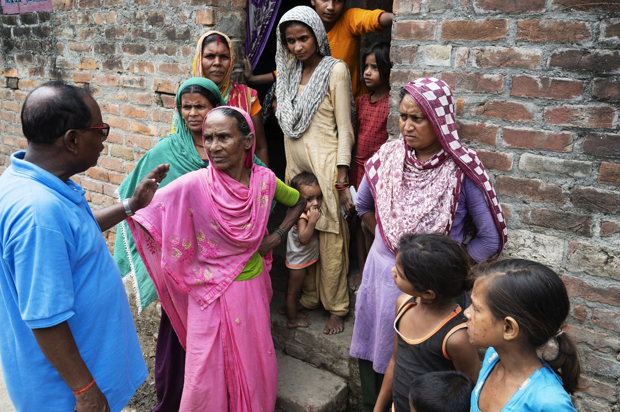 Team member Anirudh does the vital door to door screening