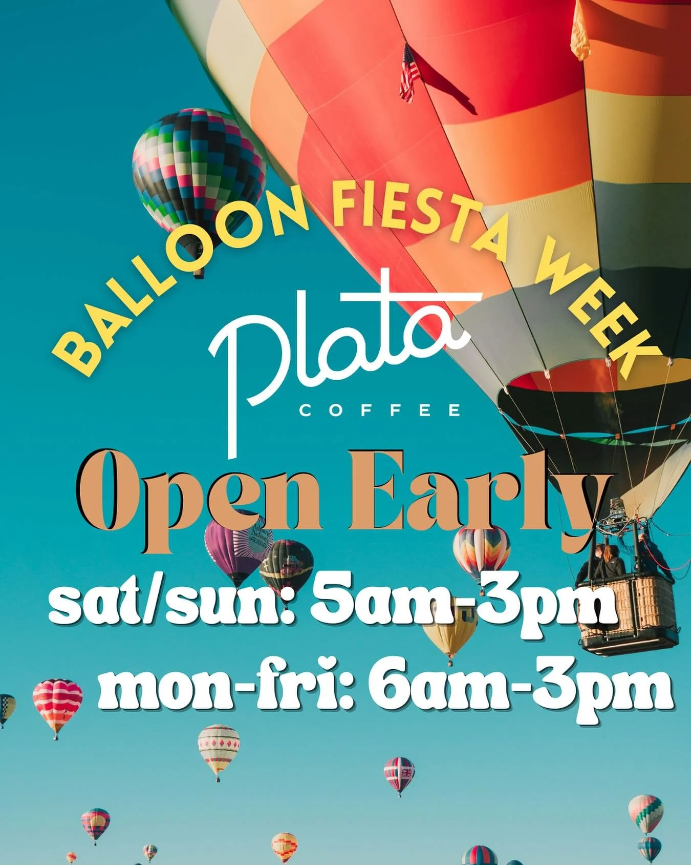The air is crisp and @balloonfiesta 2025 is just around the corner! We&rsquo;ve got the perfect view of all the magic and are opening early if you need a cup before and after mass ascension. 🎈☁️☀️
.
.
.
.
#abq #abqballoonfiesta #albuquerque #abqnm #