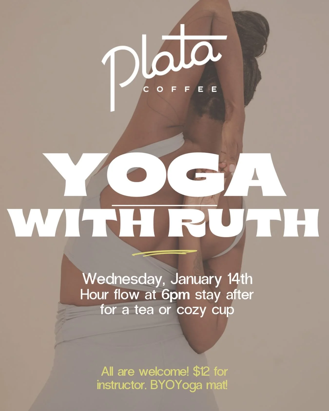 THIS WEDNESDAY AT 6PM! We are having another excellent evening of yoga with Ruth! It&rsquo;s the perfect way to give yourself a little love and care to kick off 2026. All are welcome! Bring a pal and come join us! 
.
.
#abq #abqnm #abqcoffee #abqyoga