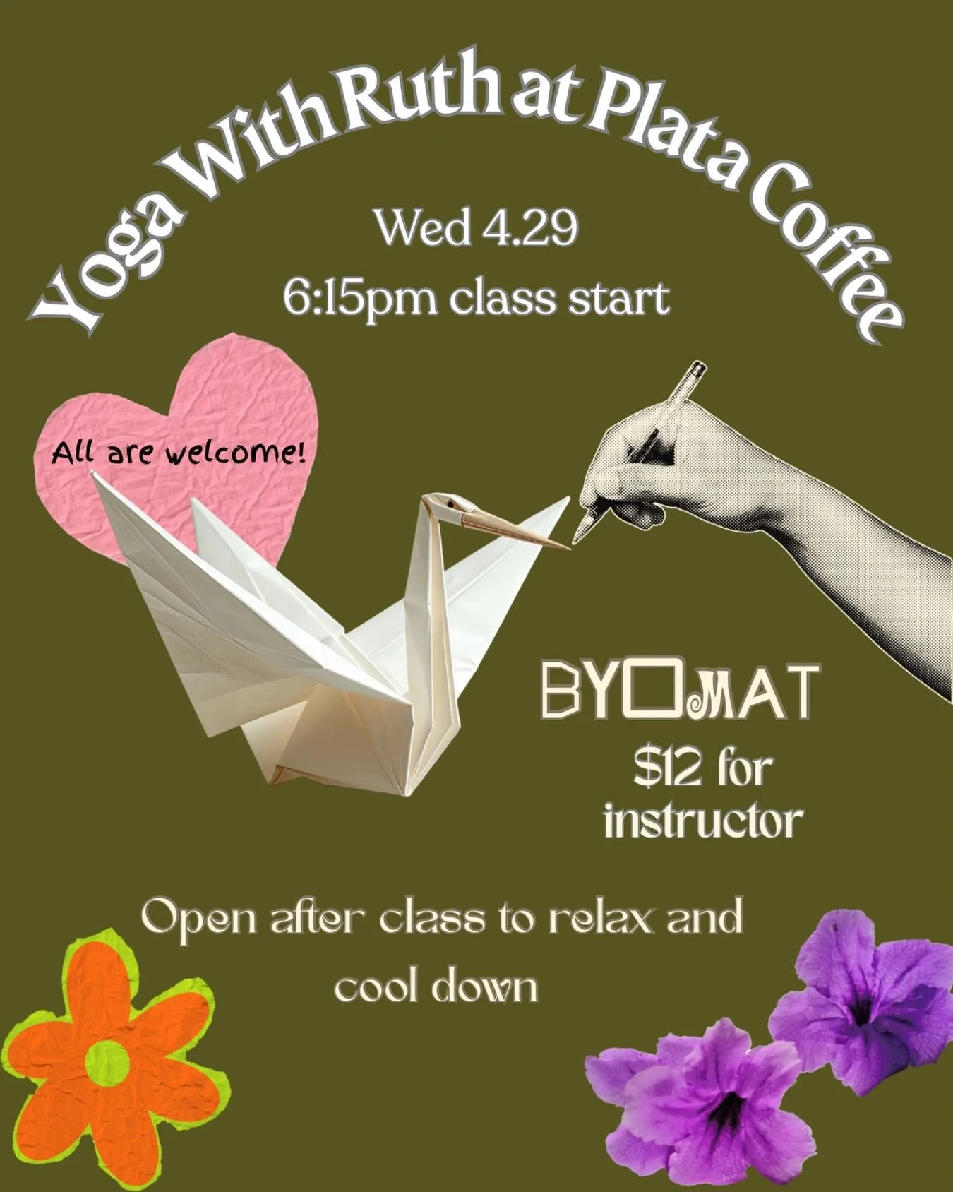 This Wednesday! Come unwind with us! An hour yoga flow with our pal @ruth_ann_vega 
All experience levels welcome. Don&rsquo;t forget to bring a mat and a friend and do something nice for yourself.
.
.
#abq #abqcoffee #nm #coffee #fyp