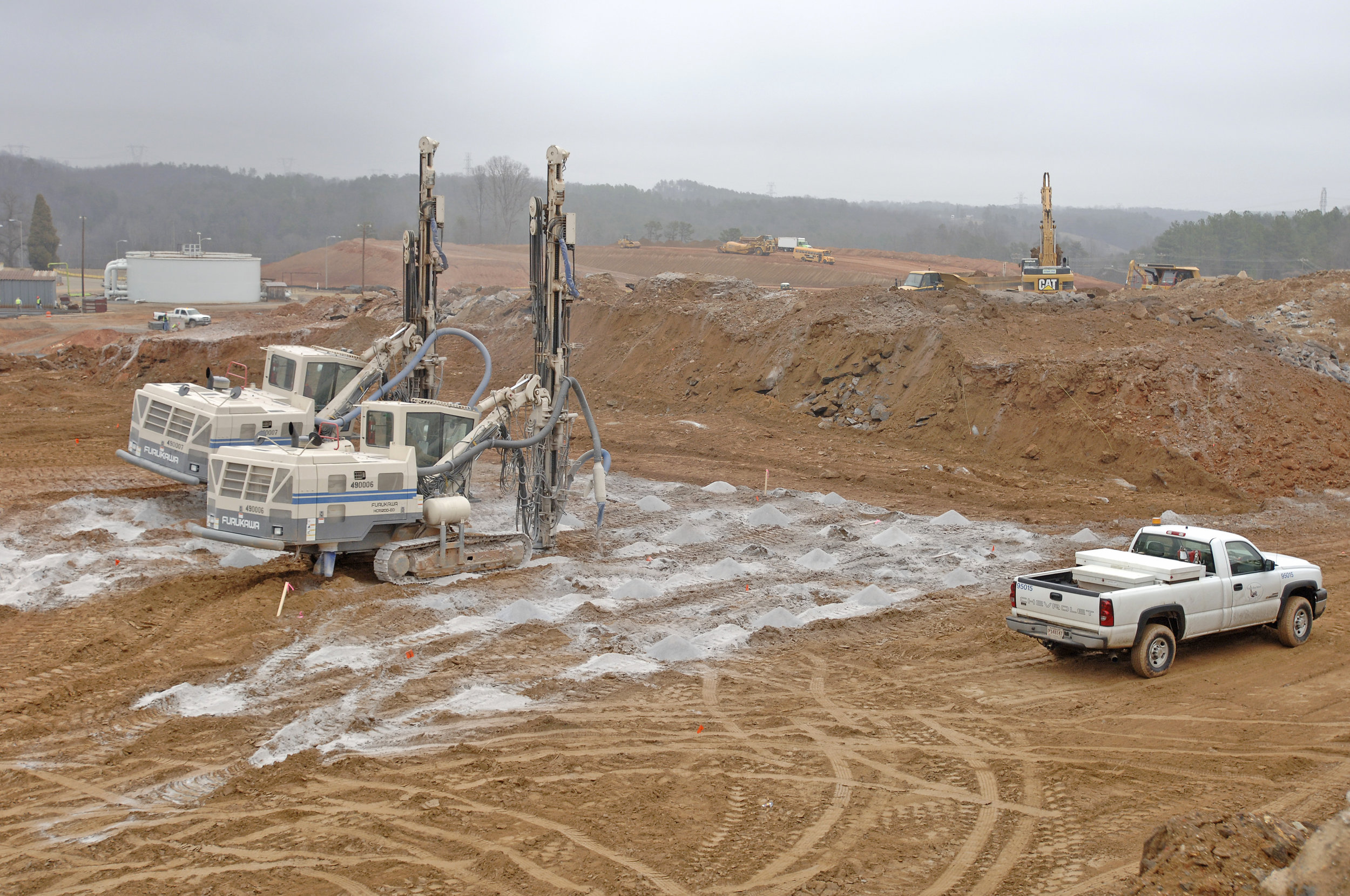 2 Furukawa drill rigs at a project site