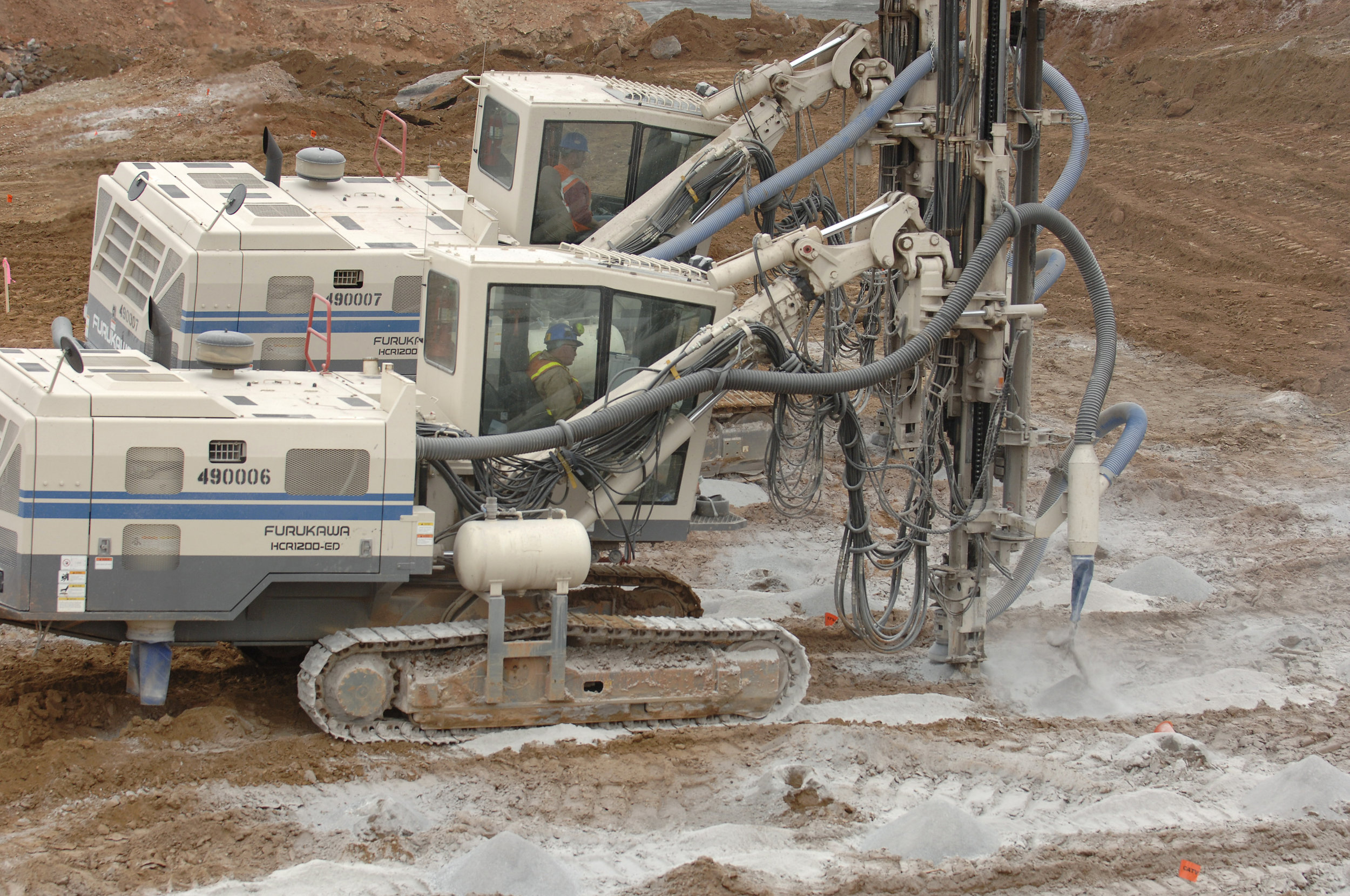 Furukawa HCR1200 drill rigs at a contract drilling project site