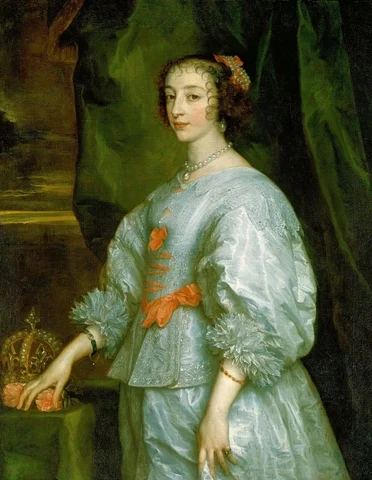 Henrietta Maria, by Van Dyck, taken from a wikipedia image of the Royal Collection, Buckingham palace