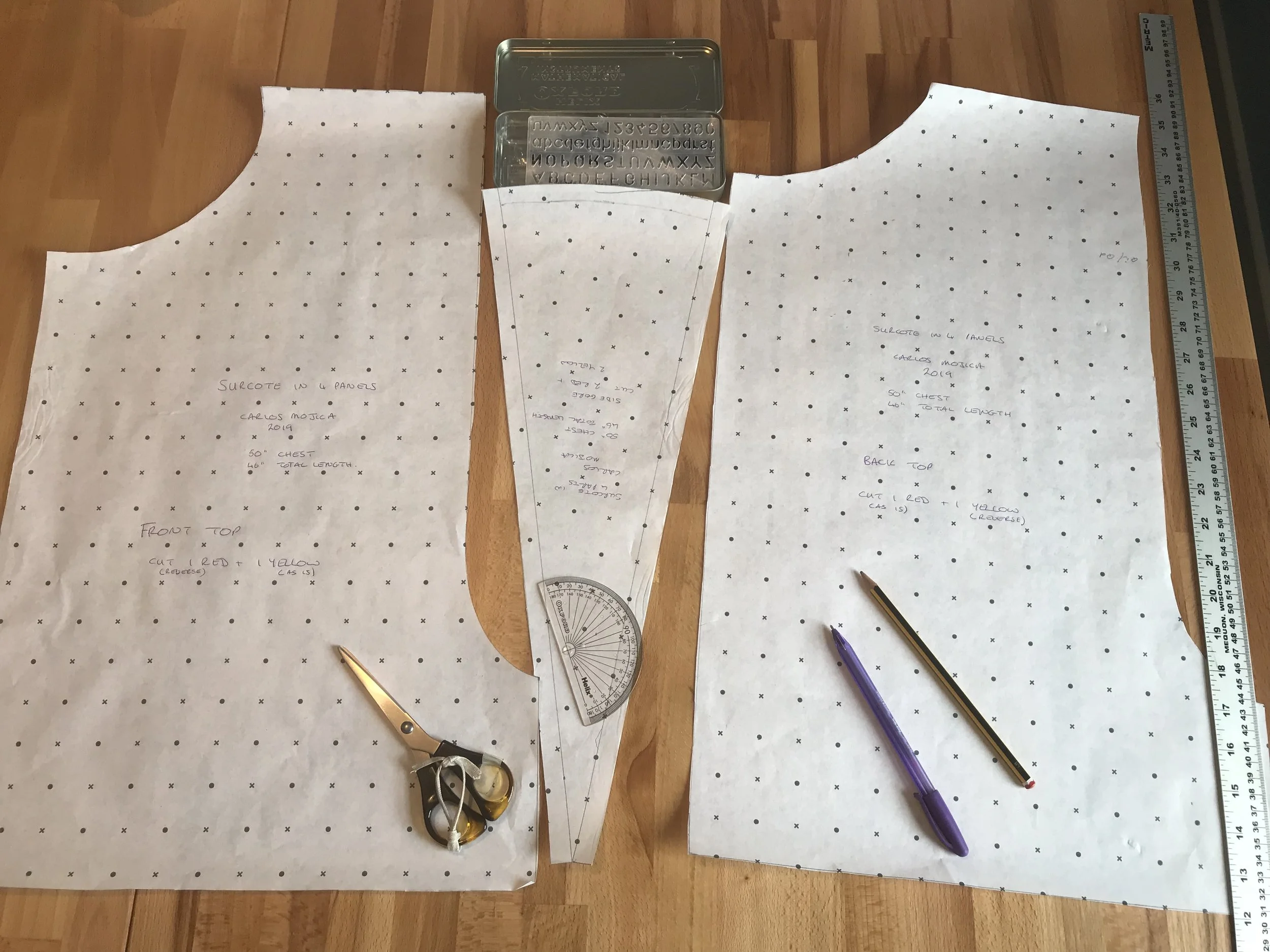 Although a simple shape I made a pattern for the top pieces and side gores