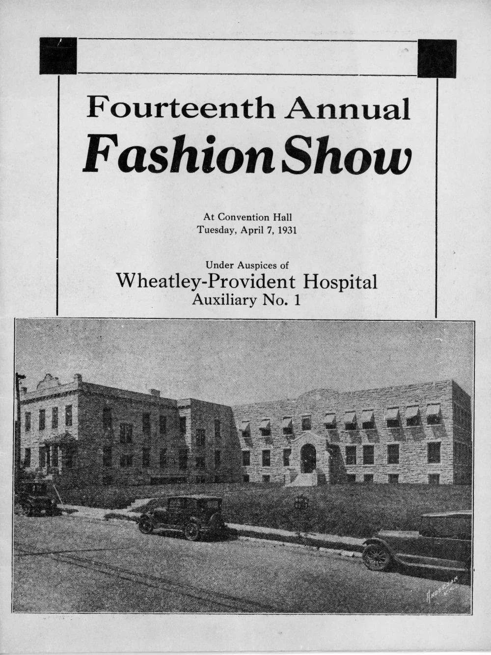 Fourteenth Annual Fashion Show At Convention Hall Program