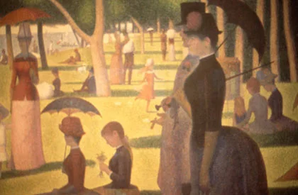 "A Sunday on La Grande Jatte" by Georges Seurat, 1886, at the Art Institute of Chicago.