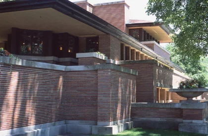 The Robie House, by Frank Lloyd Wright, 1906-1909, the prototype for the modern house.