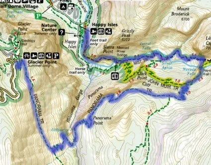 Map is from Gaia GPS with shading added to show the trail