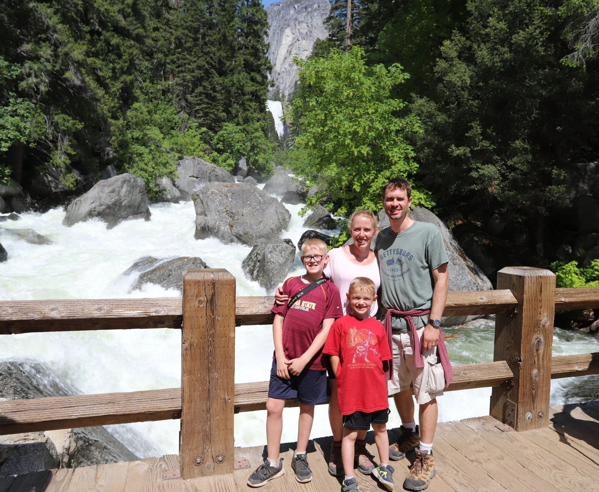 Merced River Bridge with Vernal Falls visible in the background