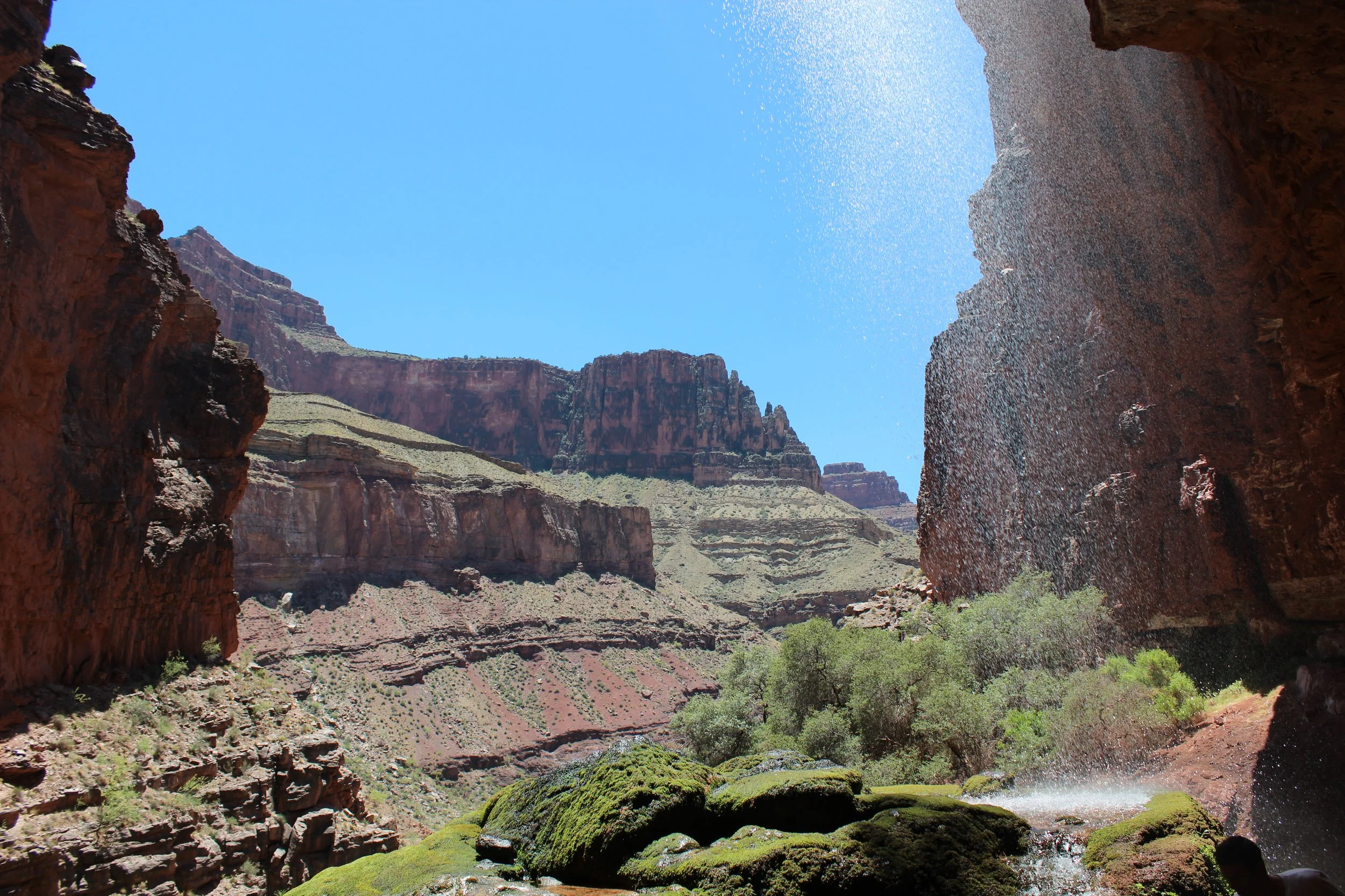 Hiking Behind Ribbon Falls in the Grand Canyon
