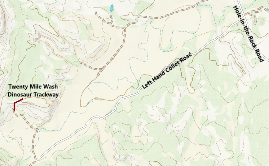 Where is Twenty Mile Wash Dinosaur Trackway