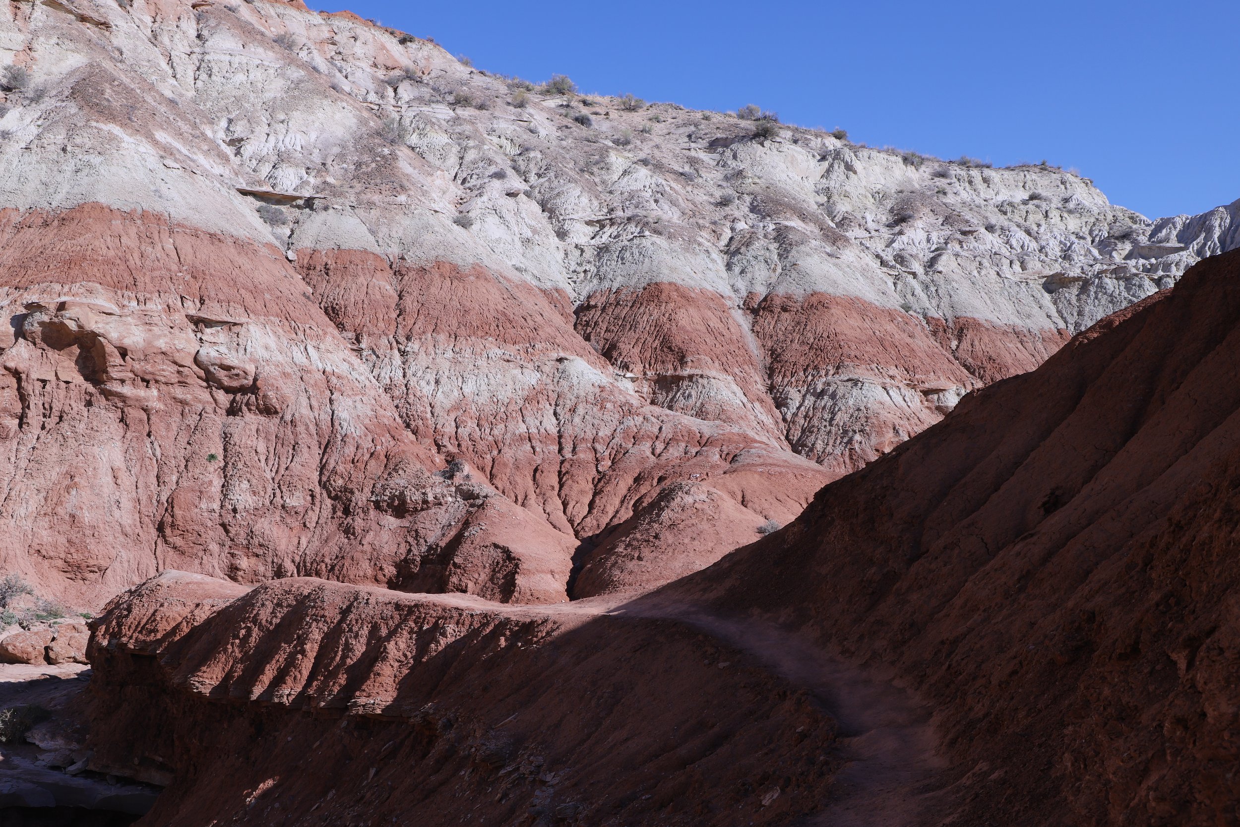 Hiking out to Toadstool Hoodoos