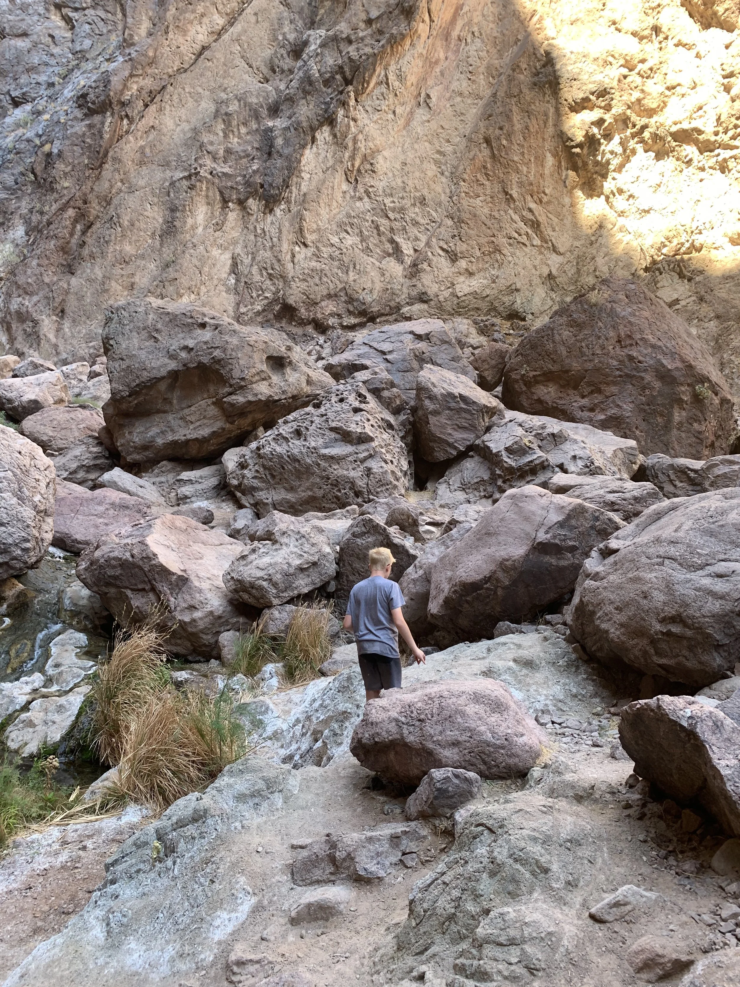 Boulder Scrambling on Gold Strike Hot Springs Trail
