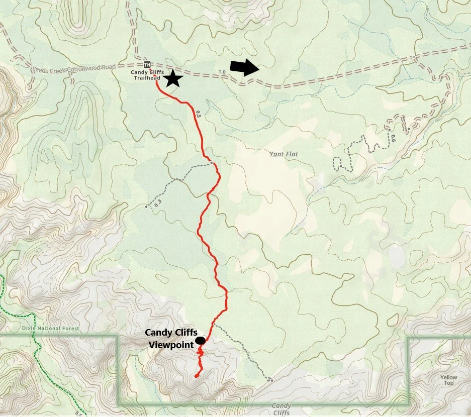 Hiking map of Yant Flat Candy Cliffs