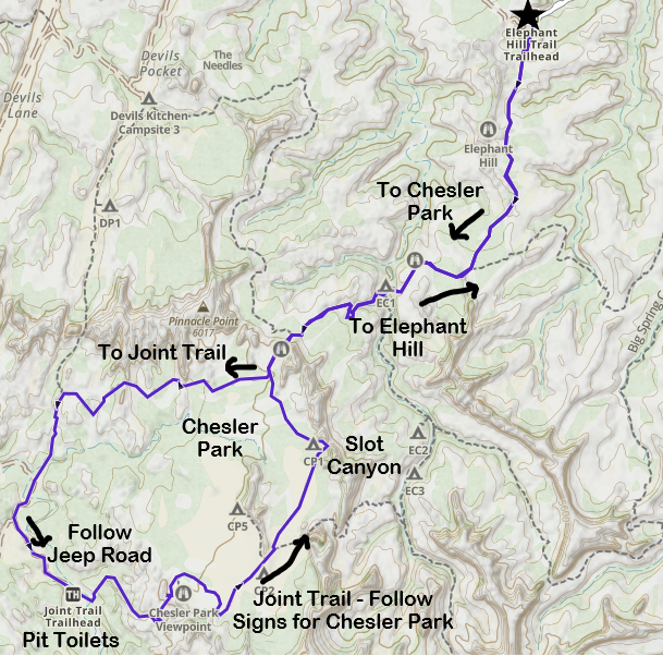 Chesler Park Map - Canyonlands