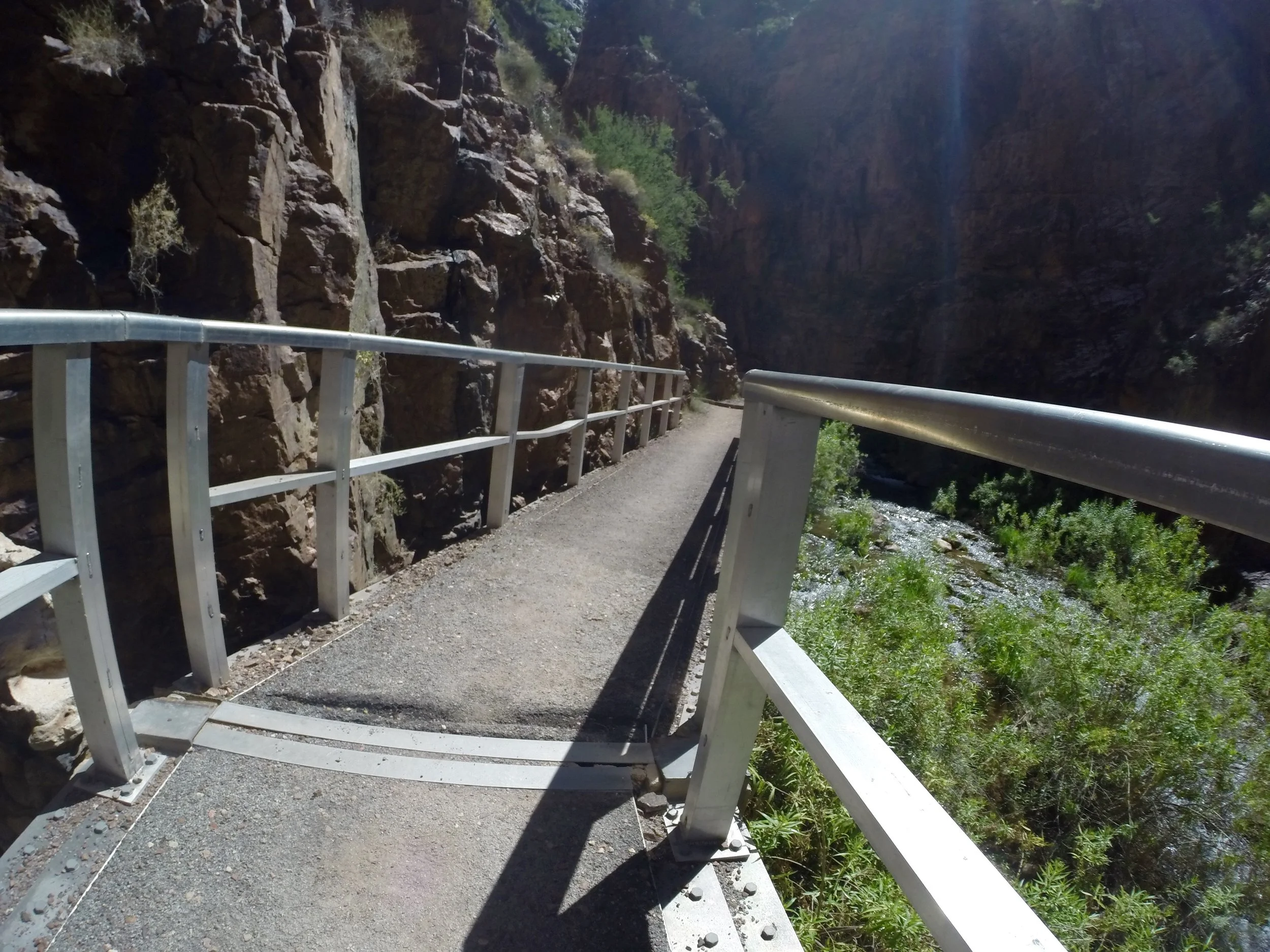 How many foot bridges are there at the bottom of the Grand Canyon?