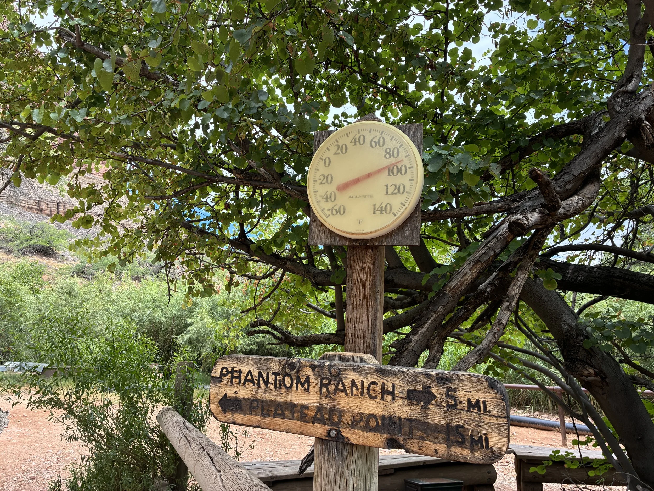 Summer Temperatures inside the Grand Canyon