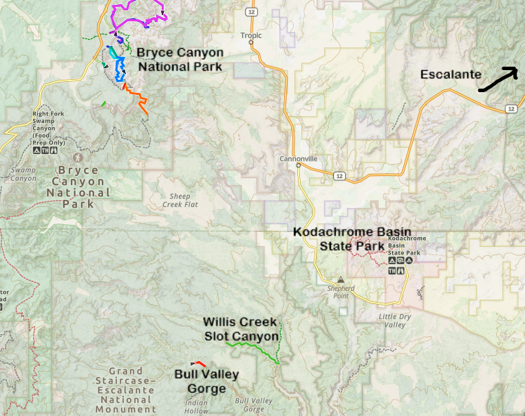 Where is Willis Creek Slot Canyon?