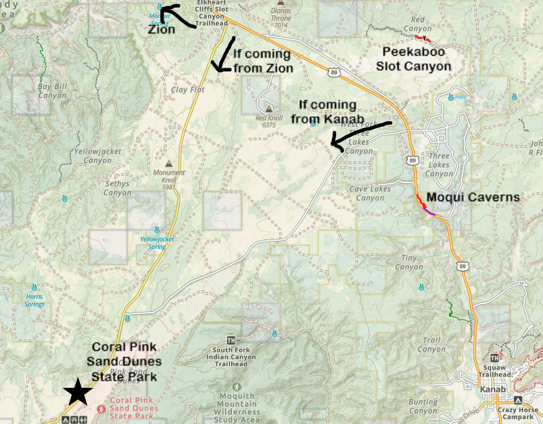 Where is Coral Pink Sand Dunes State Park