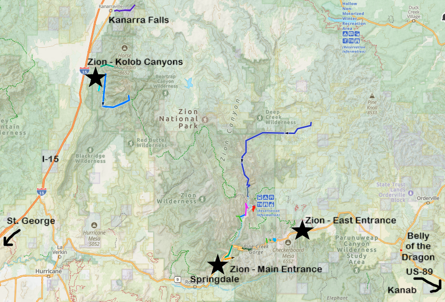 What can you do on the east side of Zion National Park?