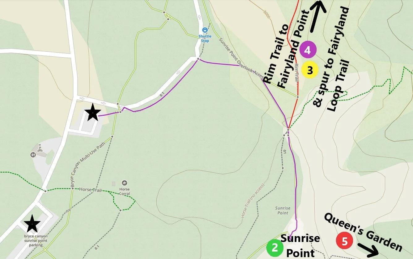 Bryce Parking Map for Sunrise Point
