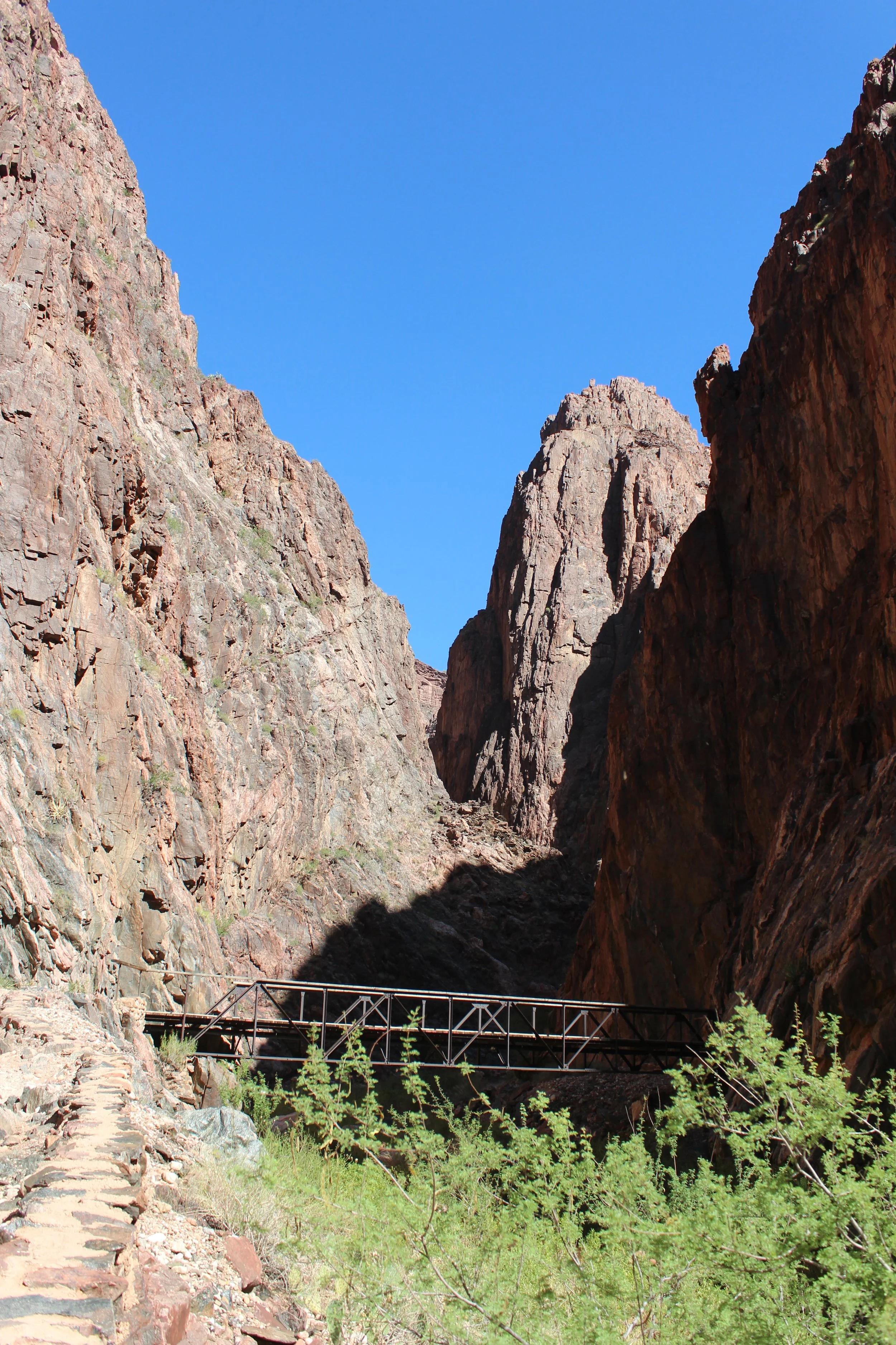 Second footbridge north of Phantom Ranch in the box
