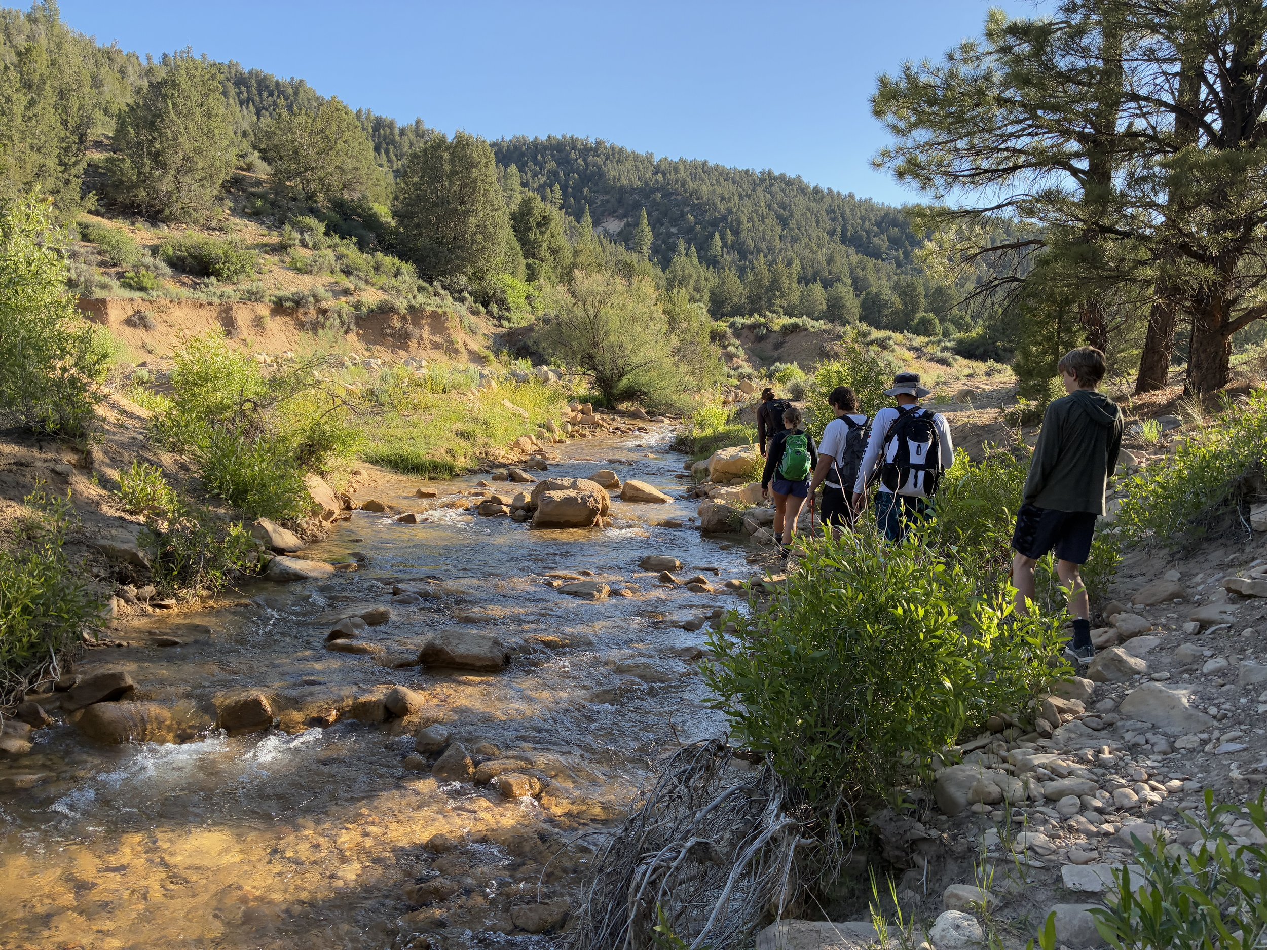 Crossing private land along the Narrows