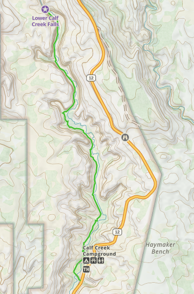 Hiking Map to Calf Creek Falls